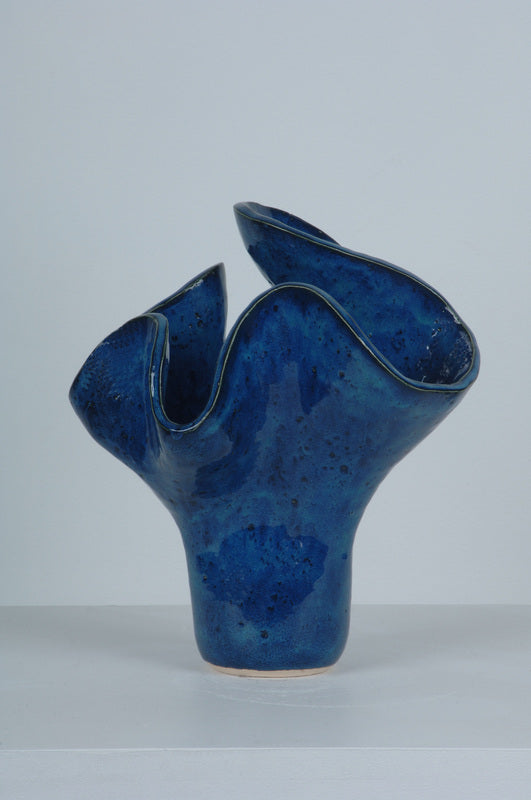 Blue organic vase